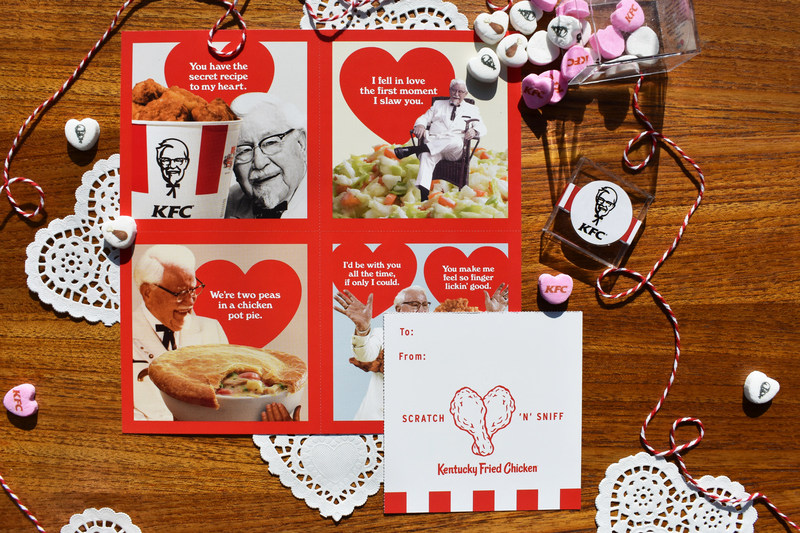 KFC Helps You Spread The Love With The Sensual Scent Of Fried Chicken Scratch ‘N’ Sniff Valentine’s Day Cards