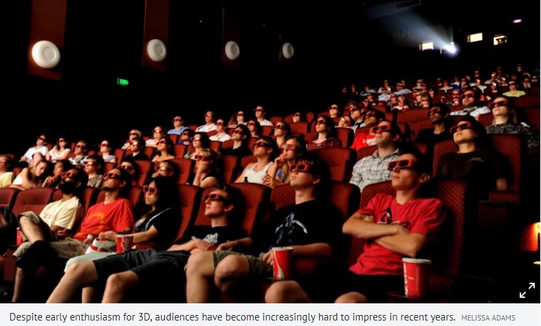 4DX experience involving hydraulically manoeuvred seats, while having air, moisture and scents squirted towards their faces – has not exactly caught on like wildfire | SMH