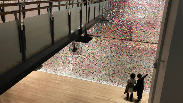 Finale: Bouquet by Nike Savvas at Toi Art Te Papa is nearly eight metres high and has a floor area roughly the same size as a tennis court.