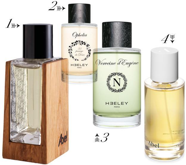 1. Abel Vintage 13, a limited edition of 2000 copies. 2 and 3. Ophelia and Verveine d ' Eugene, two special editions of Heeley. 4. Red Santal, also of Abel