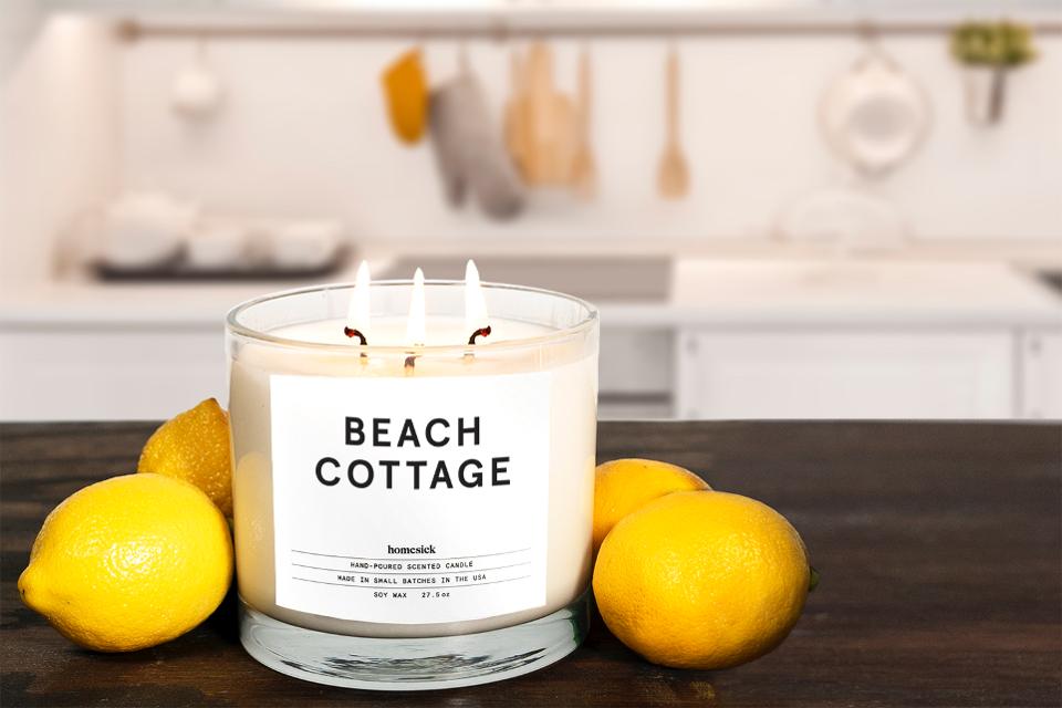 Candle with lemons