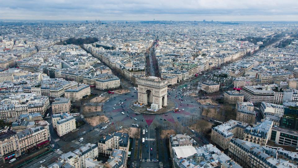 Arc de Triomphe Aerial View