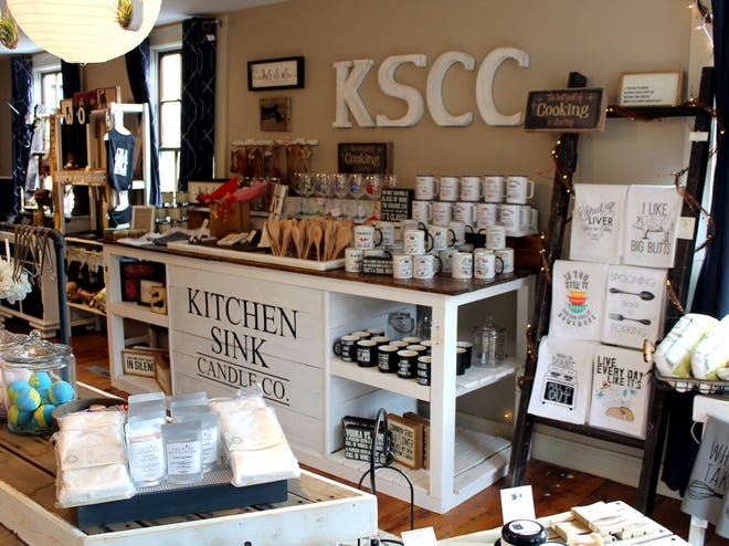 A display at Kitchen Sink Candle Co. offers a variety of gift options.