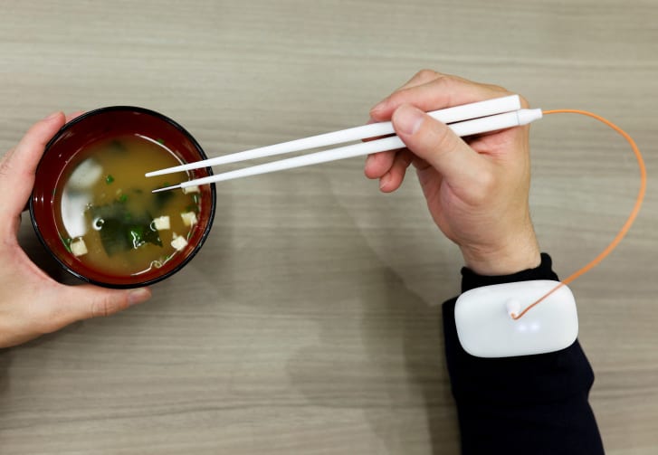 Researchers claim the chopsticks can help enhance the perception of how salty food tastes by 1.5 times. 