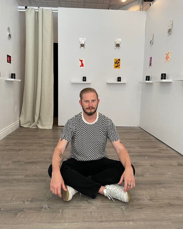 David Moltz, whose art-meets-scent exhibition is at the Olfactory Art Keller in Chinatown.