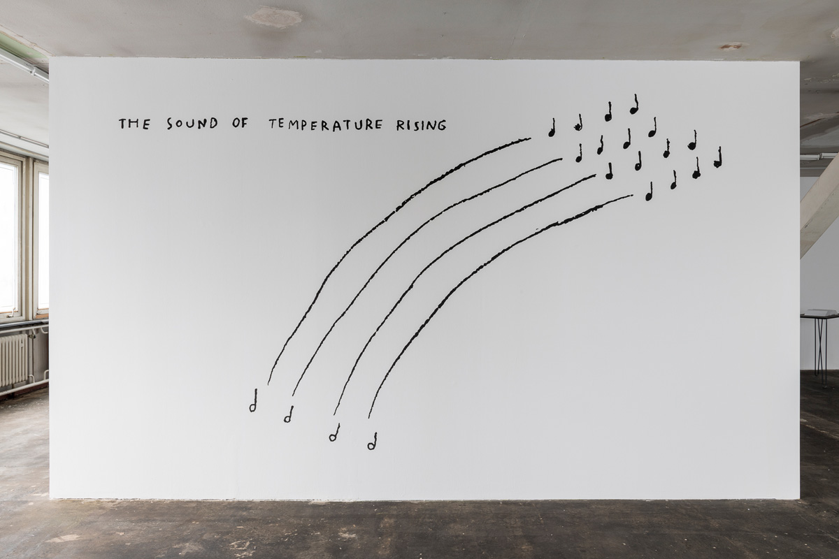 wall drawing with three arcs, musical