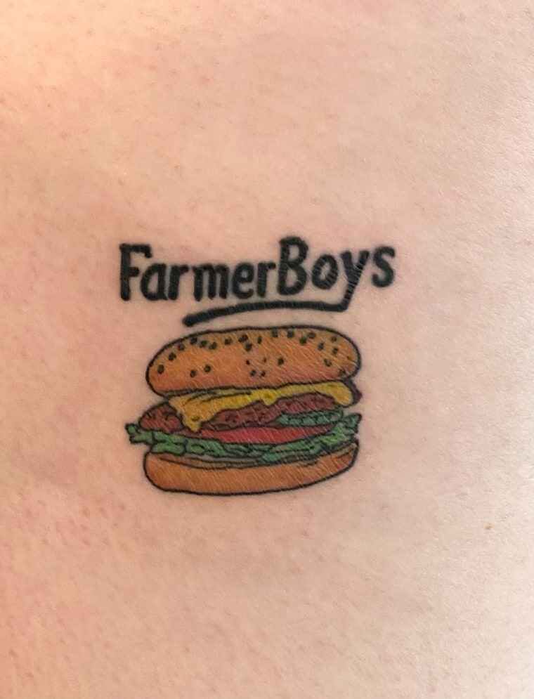 Hilary Frazier's Farmer Boys Tattoo.