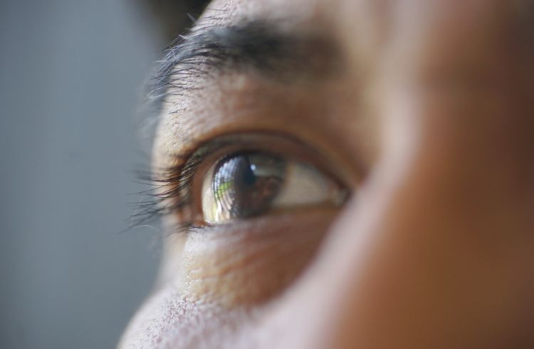 A closeup of a man's eyes