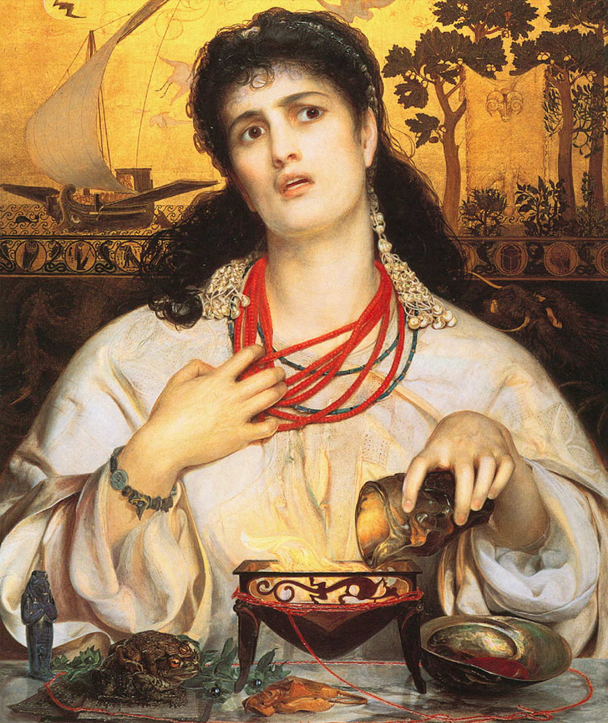 "Medea," painted in the late 1860s by Frederick Sandys.