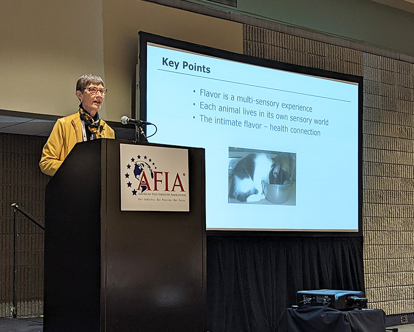 Nancy Rawson, Ph.D., presents at the American Feed Industry Association's 2023 Pet Food Conference on Jan. 24.